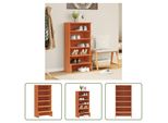 The Living Store Portascarpe Marrone Cera 52X30X104 Cm In Legno Di Pino Massiccio
