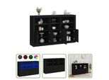 The Living Store Credenza Con Luci Led Nera 162X37X100 Cm