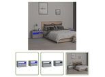 The Living Store Comodini 2 Pezzi Con Luci Led Grigio Sonoma 60X35X40 Cm