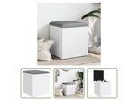 The Living Store Panca Con Contenitore Bianco 42X42X45 Cm Materiale A Base Di Legno