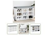 The Living Store Panca Per Scarpe Bianco 82X32X50 Cm Materiale In Legno
