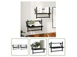 The Living Store Mensole A Muro Con Barre 2 Pezzi Nero 40X25X30 Cm