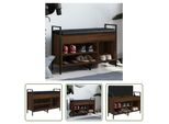 The Living Store Panca Per Scarpe In Rovere Marrone 85,5X32X57,5 Cm Materiale In Legno