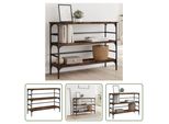 The Living Store Tavolo Consolle In Rovere Fumé 100X32X75 Cm Materiale In Legno