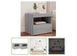 The Living Store Comodini Con Luci Led 2 Pz. Grigio Sonoma 50X40X45 Cm