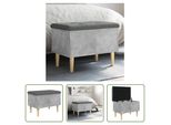 The Living Store Panca Con Contenitore In Cemento Grigio 62X42X46 Cm Materiale In Legno