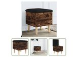 The Living Store Panca Con Contenitore In Rovere Fumé 42X42X46 Cm Materiale In Legno