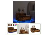 The Living Store Comodino Con Luci Led Rovere Fumé 70X36X40,5 Cm