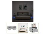The Living Store Comodini Con Luci Led 2 Pz. Grigio Cemento 40X39X37 Cm