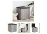 The Living Store Panca Con Contenitore Grey Sonoma 42X42X45 Cm Materiale A Base Di Legno