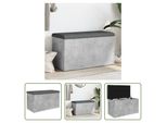 The Living Store Panca Con Contenitore In Cemento Grigio 82X42X45 Cm Materiale In Legno
