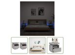 The Living Store Comodini Con Luci Led 2 Pz. Grigio Sonoma 40X39X48,5 Cm