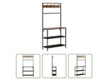 The Living Store Appendiabiti 90X35X180 Cm In Legno Massiccio Di Mango E Ferro