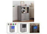 The Living Store Credenza Con Luci Led Grigio Sonoma 41X37X67 Cm