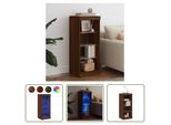 The Living Store Credenza Con Luci Led Look Rovere Marrone 41X37X100 Cm