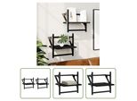 The Living Store Mensole A Muro Con Barre 2 Pz. Nero 30X25X30 Cm