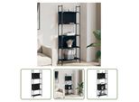 The Living Store Libreria 5 Ripiani Nero 60,5X24X166,5 Cm Materiale A Base Di Legno