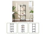 The Living Store Libreria 4 Ripiani Grigio Sonoma 40X30X120 Cm Materiale Legno