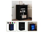 The Living Store Credenza Con Luci Led Nera 41X37X67 Cm