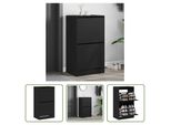 The Living Store Scarpiera Con 2 Sportelli Nero 60X42X108 Cm