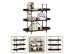 The Living Store Libreria A 3 Ripiani In Rovere Fumé 100X33X108,5 Cm Materiale In Legno