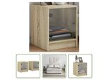The Living Store Comodini Con Ante In Vetro 2 Pezzi Rovere Sonoma 35X37X42 Cm