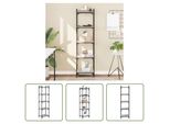 The Living Store Libreria 5 Ripiani Grigio Sonoma 40X30X154 Cm Materiale A Base Di Legno