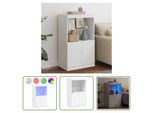 The Living Store Credenza Con Luci Led Bianco 60,5X37X100 Cm