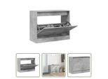 The Living Store Scarpiera Grigio Cemento 80X34X63 Cm Materiale Legno
