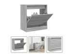 The Living Store Scarpiera Grey Sonoma 60X34X63,5 Cm Materiale In Legno