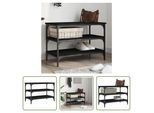 The Living Store Panca Per Scarpe Nera 70X38,5X49 Cm Materiale A Base Di Legno