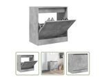 The Living Store Scarpiera Grigio Cemento 60X34X63,5 Cm Materiale Legno