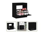 The Living Store Scarpiera Nera 60X42X69 Cm Materiale Legno