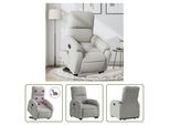 The Living Store Poltrona Massaggiante Ausiliaria Stand-Up Elettrica Grigio Chiaro Tessuto In Microfibra