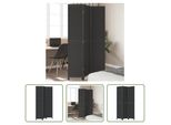 The Living Store Divisorio 3 Pezzi Nero In Legno Massello Di Paulownia