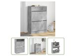 The Living Store Scarpiera A 2 Ante In Cemento Grigio 80X34X116 Cm