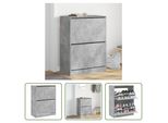 The Living Store Scarpiera A 2 Ante In Cemento Grigio 80X42X108 Cm