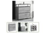 The Living Store Scarpiera A 4 Ante Grigio Sonoma 100X34X112 Cm