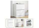 The Living Store Scarpiera Con 2 Sportelli Bianco 80X42X108 Cm