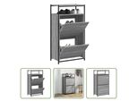 The Living Store Scarpiera Grey Sonoma 60X34X112 Cm Materiale In Legno