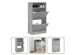 The Living Store Scarpiera Cemento Grigio 60X34X116 Cm Materiale Legno