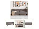 The Living Store Divano Chesterfield 3 Posti In Tessuto Tortora