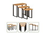 The Living Store Set Di Tavoli Con Bordo Ad Albero 3 Pezzi. Legno Massiccio Di Acacia