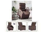 The Living Store Poltrona Relax Con Supporto Elettrico In Pelle Finta Marrone