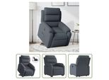 The Living Store Poltrona Relax Con Supporto Elettrico In Velluto Grigio Scuro