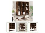 The Living Store Libreria In Rovere Fumé 102X30X141,5 Cm Materiale In Legno