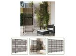 The Living Store Paravent 6-Tlg. Braun Poly Rattan