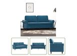 The Living Store Divano A 2 Posti In Velluto Blu 140 Cm