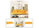 The Living Store Divano Letto 2 Posti Con 2 Cuscini In Tessuto Giallo