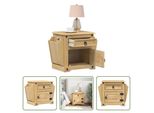 The Living Store Comodino 45X35X47,5 Cm In Legno Di Pino Massiccio